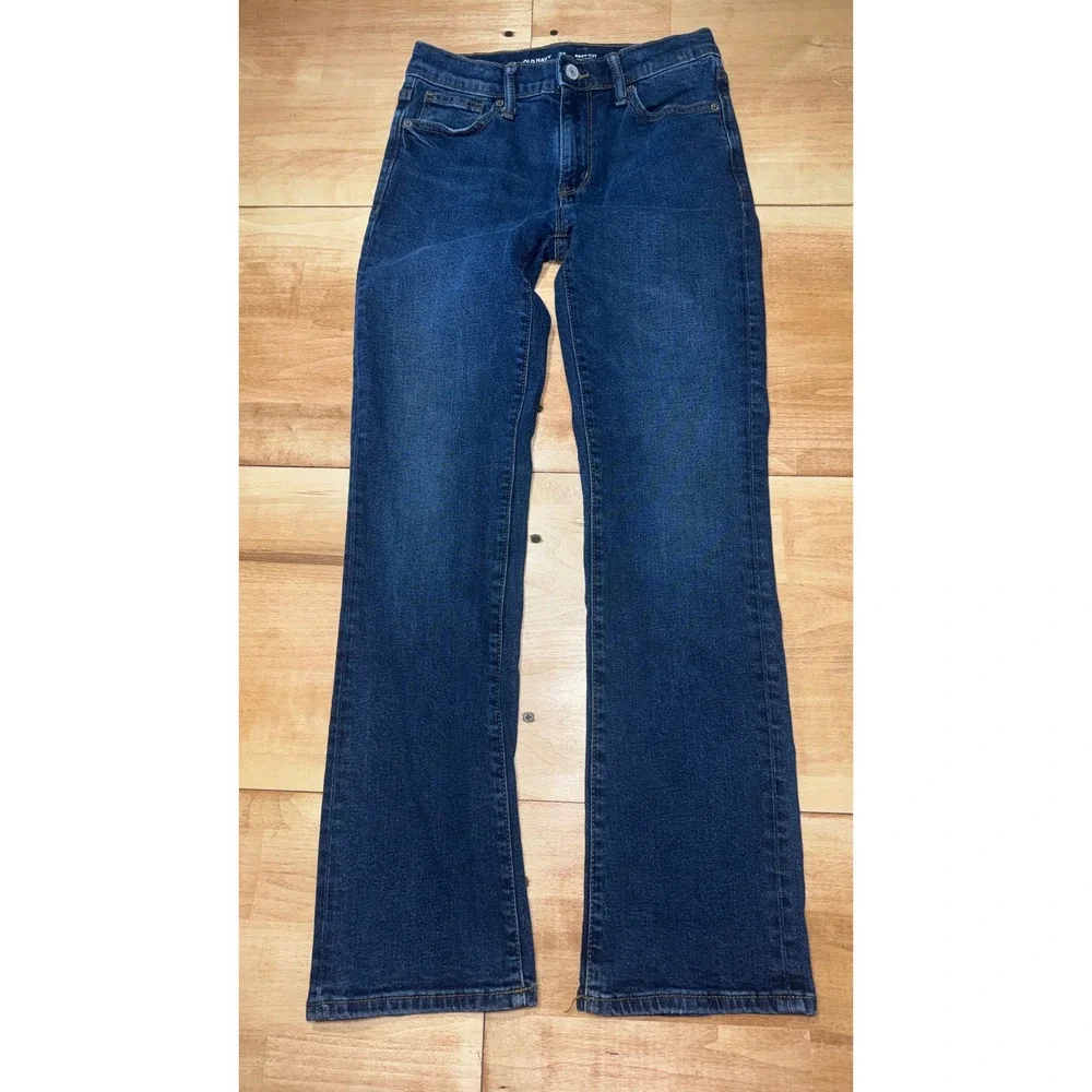 Old Navy Boys Boot-Cut Jeans Dark Wash Slim Fit‎ Built-In Flex Size 14 Slim
